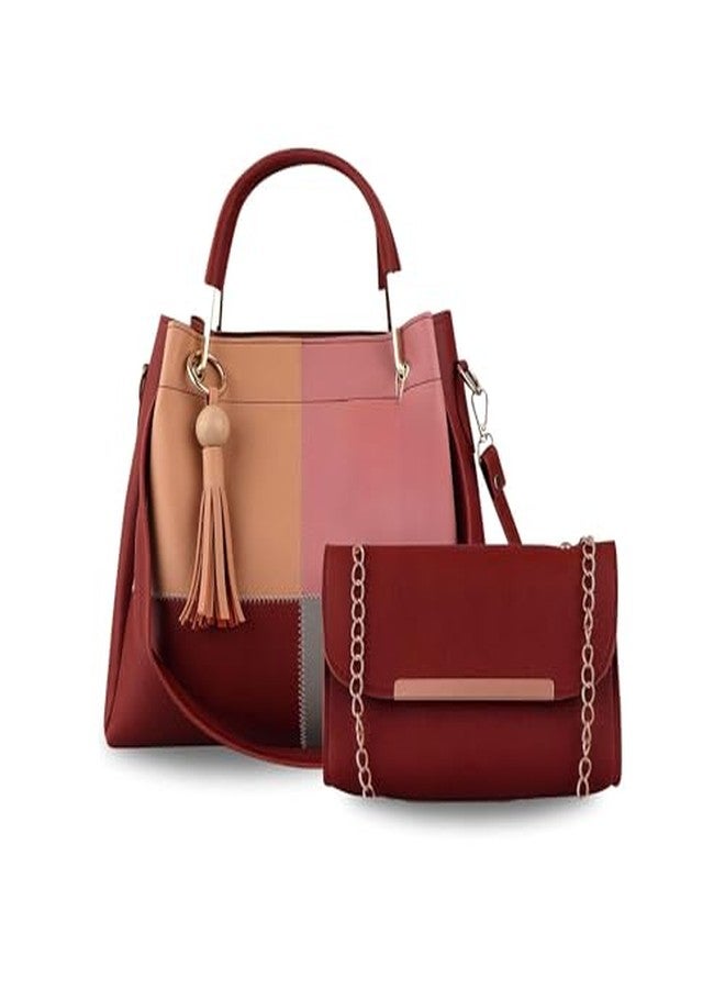 LIKE STYLE handbag latest women handbag PC-2 (Maroon) - Image 2